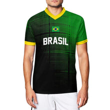 Cargar imagen en el visor de la galería, Camiseta Transpirable de Fútbol Manga Corta Cuello en V para Hombre 3Z06 Personalizada con Impresión Completa de Múltiples Imágenes con Foto Logo Patrón Texto