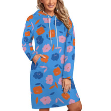 Cargar imagen en el visor de la galería, Vestido de Moda Manga Larga con Capucha / Sudadera Larga Suelta con Bolsillo para Mujer SDS003 Personalizado Impresion Completa de Una Imagen con Foto Logo Patrón Texto