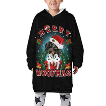 Cargar imagen en el visor de la galería, Sudadera Manta Larga Gruesa Infantil con Capucha Bolsillo Grande con Forro Polar para Niño Chico Adolescentes B412 Personalizada con Impresión Completa de Múltiples Imágenes con Foto Logo Patrón Texto