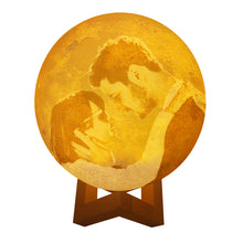 Cargar imagen en el visor de la galería, Lámpara de Luna Tricolor con Impresión a Doble Cara de Diseño Personalizado Personalizada con Tus Fotos o Textos