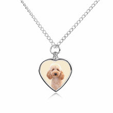 Cargar imagen en el visor de la galería, Collar de Urna de Mascota Colgante de Corazón de Ceniza de Perro Gato Conmemorar Recuerdo CW1511001 Personalizado Impresion Completa de Una Imagen con Foto Logo Patrón Texto