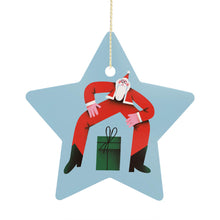 Cargar imagen en el visor de la galería, Adornos Navideños de Estrella Cerámica con Diseño Personalizada de Tus Fotos o Textos