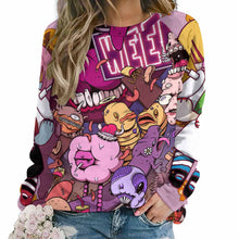 Cargar imagen en el visor de la galería, Sudadera de Cuello Redondo con Manga Raglán sin Capucha para Mujer RHDEC2 Personalizada Impresion Completa de Múltiples Imágenes con Foto Logo Patrón Texto