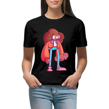 Cargar imagen en el visor de la galería, Camiseta 100% algodón suave casual talla grande manga corta para mujer FS0803125 Personalizada con Impresión Trasera de una imagen con Foto Logo Patrón Texto