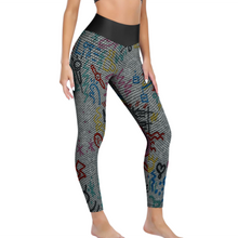 Cargar imagen en el visor de la galería, Pantalones de Yoga Deportivos / Leggings Elásticos con Patrón de Panal para Mujer YJ050 Personalizados con Impresión Completa de Múltiples Imágenes con Foto Logo Patrón Texto