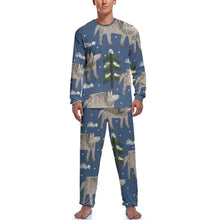 Cargar imagen en el visor de la galería, Ropa de Casa / Traje de Pijama de dos piezas suave manga larga cuello redondo para hombre JJ1201 Personalizada con Impresión Completa de una imagen con Foto Logo Patrón Texto
