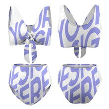 Cargar imagen en el visor de la galería, Traje de baño / Bikini de Cintura Alta con Cintas BK2079 Personalizado con impresión completa de una imagen con Foto Logo Patrón Texto