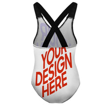 Cargar imagen en el visor de la galería, Bañador moda niña NT018 personalizado con patrón foto texto (impresión de imágenes múltiples)