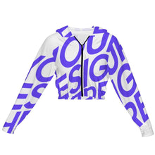 Cargar imagen en el visor de la galería, Sudadera con capucha corta y delgada con cremallera ZRF para mujer personalizado con patrón foto texto (impresión de imagen única)