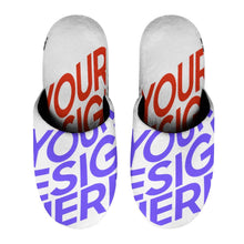 Cargar imagen en el visor de la galería, Pantuflas acogedoras de algodón para el hogar con estampado completo para mujer Personalizada con Impresión Completa con Foto Logo Patrón Texto