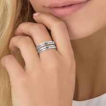 Cargar imagen en el visor de la galería, Anillo Clásica de Cobre de Dos Tiras / Doble Anillos para Mujer Hombre J0016 Grabado Personalizado con Texto Nombre Letras