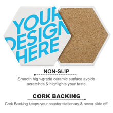 Cargar imagen en el visor de la galería, Posavasos para Bebidas Posavasos de Cerámica Hexagonal Posavasos Absorbentes 4 / 6 Piezas JJ0520147 Personalizado con impresión de una imagen con Foto Logo Patrón Texto