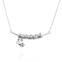 Cargar imagen en el visor de la galería, Collar con Colgante de Bolas Circulares Diamante Estrella de Plata de Ley 925 en Baño de Oro / Oro Rosa X0011 Grabado Personalizado con Texto Nombre