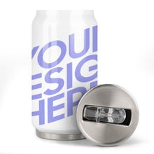 Cargar imagen en el visor de la galería, Taza tipo lata de aluminio de 304 Acero Inoxidable Reutilizable Estampada Completa con Tapa y Pajita para Cola Café Bebida JJ0520165 Personalizada con Foto Logo Patrón Texto
