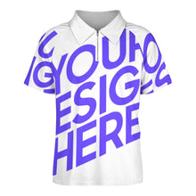 Cargar imagen en el visor de la galería, Polo camiseta deportiva de manga corta con cremallera hombre LTPL20 personalizado con photo patrón foto texto (impresión de imagen única)