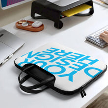 Cargar imagen en el visor de la galería, Bolso de mano de piel para portátil personalizado con patrón foto texto