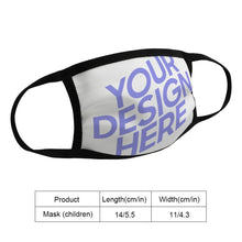 Cargar imagen en el visor de la galería, Máscarilla Infantil Reutilizable Máscara Ordinaria Lavable para Niños Niñas JJ0521014 Personalizada Impresion Completa de Una Imagen con Foto Logo Patrón Texto