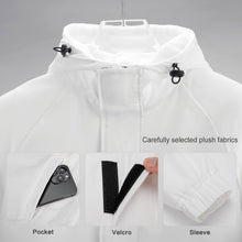 Cargar imagen en el visor de la galería, Chaqueta Gruesa de Velcro Invierno Con Capucha Cremallera para hombre A681 Personalizada con Impresión Completa de una imagen con Foto Logo Patrón Texto
