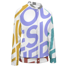 Cargar imagen en el visor de la galería, Chaqueta de Deporte Casual Uniforme de Béisbol Holgado para Mujer NZ2205053 Personalizada con impresión completa de múltiples imágenes con Foto Logo Patrón Texto