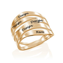 Cargar imagen en el visor de la galería, Anillos heteromórficos con letras grabadas J0001 Personalizados para mujer grabado con texto nombre letras de cobre
