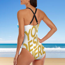 Cargar imagen en el visor de la galería, Bañador / Bikini de Una Pieza con Tirantes Cruzados de Mujer LT3150 Personalizado con Foto Logo Patrón Texto (impresión Completa de múltiples imágenes)
