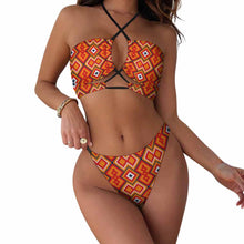 Cargar imagen en el visor de la galería, 2024 Bikini de mujer más nuevo 2 piezas Traje de baño ajustado sexy personalizado con patrón de texto de nombre (impresión de una sola imagen)