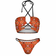 Cargar imagen en el visor de la galería, 2024 Bikini de mujer más nuevo 2 piezas Traje de baño ajustado sexy personalizado con patrón de texto de nombre (impresión de una sola imagen)