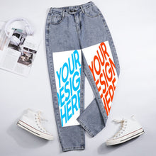 Cargar imagen en el visor de la galería, Jeans harem elásticos cintura alta 9037 (múltiples imágenes opcionales) personalizados con foto, texto o logo