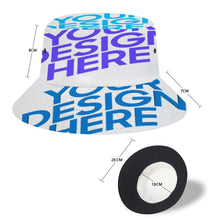 Cargar imagen en el visor de la galería, Sombrero de Pescador / Cubo para Mujer Hombre FS0809027 Personalizado con Impresión de Cinco Imágenes con Fotos Patrón Texto Logo