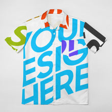Cargar imagen en el visor de la galería, Camisa casual manga corta con bolsillo para hombre NS Personalizada con Impresión Completa de múltiples imágenes con Foto Logo Patrón Texto