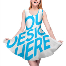 Cargar imagen en el visor de la galería, Vestido Elegante Cuello Redondo Volantes Grandes sin Mangas para mujer TQ NZ2202050 Personalizado de una imagen con impresión completa con Foto Logo Patrón Texto
