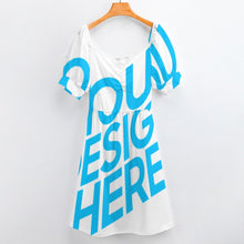 Cargar imagen en el visor de la galería, Vestido manga farol cuello redondo ancho dulce mono para mujer B271 Personalizado con Impresión Completa de una imagen con Foto Logo Patrón Texto