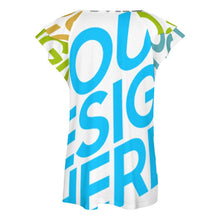 Cargar imagen en el visor de la galería, Camiseta Estampada de Mangas Cortas con Volantes Cuello en V para Mujer BUT Personalizada con impresión completa de múltiples imágenes con Foto Logo Patrón Texto