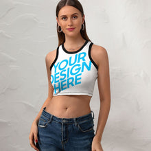 Cargar imagen en el visor de la galería, Tank Top Crop Top Camiseta Corta sin Mnaga Tirante para Mujer NZ107 Personalizado con impresión completa de una sola imagen con Foto Logo Patrón Texto