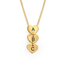Cargar imagen en el visor de la galería, Collar familiar colgante corazón en plata de ley 925 chapado de oro rosa de 18K para mujer hombre X0056 Personalizado con texto nombre