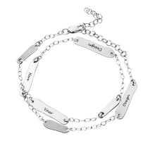 Cargar imagen en el visor de la galería, Pulsera de Barra de Plata 925 / Cobre S0021 Personalizada Grabada con Texto Nombre