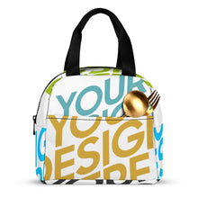 Cargar imagen en el visor de la galería, Bolsa de Almuerzo con Bolsillo / Bolso de Comida Térmico para Oficina Escuela Picnic XB0602048 Personalizada Impresion Completa de Múltiples Imágenes con Foto Logo Patrón Texto