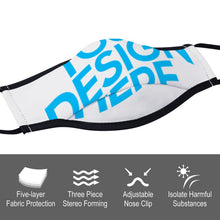 Cargar imagen en el visor de la galería, Máscara Mascarilla con Dos Filtros de Poliéster con Impresión de Diseño Personalizado Personalizada con Foto, Texto o Logo