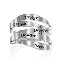 Cargar imagen en el visor de la galería, Anillos heteromórficos con letras grabadas J0001 Personalizados para mujer grabado con texto nombre letras de cobre