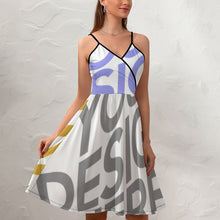 Cargar imagen en el visor de la galería, Vestido de Moda Holgado de Tirantes con Estampado con Cuello en V para mujer NZ016 Personalizado con Impresión Completa de múltiples imágenes con Foto Logo Patrón Texto