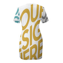 Cargar imagen en el visor de la galería, Vestido Deportivo Estampado de Verano de Manga Corta para Mujer NZ003 Personalizado con Impresión Completa de múltiples imágenes con Foto Logo Patrón Texto