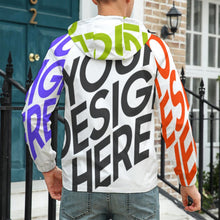 Cargar imagen en el visor de la galería, Chaqueta ligera con velcro deportiva con capucha para hombre A541 Personalizada con Impresión Completa de una imagen con Foto Logo Patrón Texto