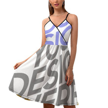 Cargar imagen en el visor de la galería, Vestido de Moda Holgado de Tirantes con Estampado con Cuello en V para mujer NZ016 Personalizado con Impresión Completa de múltiples imágenes con Foto Logo Patrón Texto