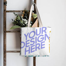 Cargar imagen en el visor de la galería, Bolsa de Lona Informal / Bolso Tote de Tela con Estampado Capacidad Grande para Mujeres Niñas Estudiantes para Compras Oficina XB0601052 Personalizada con Impresión Completa de Múltiples Imágenes con Foto Texto Patrón