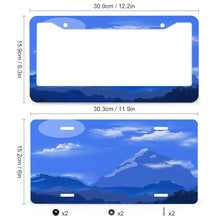 Cargar imagen en el visor de la galería, Marco de matrícula placa de matrícula de aluminio impreso, 2 agujeros de tornillo, capa transparente de protección UV, resistente a la intemperie, 2 piezas QC1101015 Personalizado Personalizada con Foto, Texto o Logo