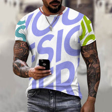 Cargar imagen en el visor de la galería, Camiseta algodón puro estampado manga corta para hombre ay001 Personalizada con Impresión Completa de múltiples imágenes con Foto Logo Patrón Texto