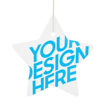 Cargar imagen en el visor de la galería, Adornos Navideños de Estrella Cerámica con Diseño Personalizada de Tus Fotos o Textos