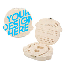 Cargar imagen en el visor de la galería, Caja de dientes de bebé, organizador de madera para niños para dientes de bebé, lindo recipiente de dientes para niños con pinzas y botella lanugo para mantener la memoria de la infancia YT1203000 Personalizado Personalizada con Foto, Texto o Logo