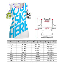 Cargar imagen en el visor de la galería, Camiseta Hombros Descubiertos Sexy Manga Corta Cuello Redondo para mujer ACT Personalizada con Impresión Completa de múltiples imágenes con Foto Logo Patrón Texto