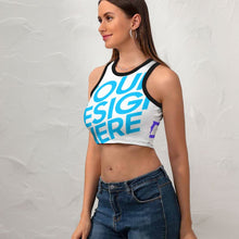 Cargar imagen en el visor de la galería, Tank Top Crop Top Corpiño para Mujer NZ107 Personalizado con impresión completa de múltiples imágenes con Foto Logo Patrón Texto